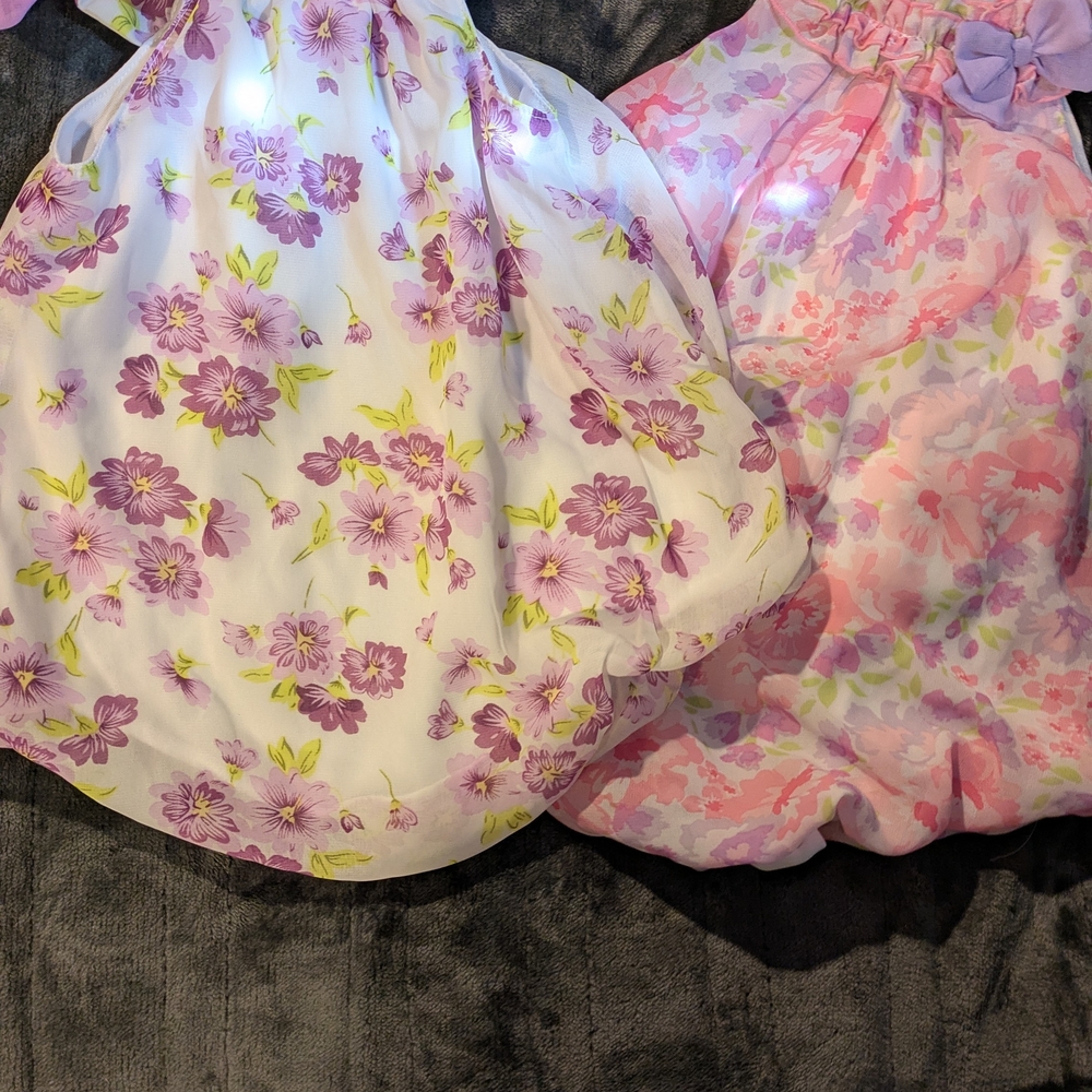 Floral Baby Dresses in Purple and Pink Onesie Two (2) Size 6 Months